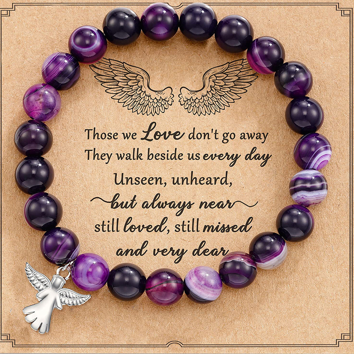 Hand Woven Bracelet With Gift Card, Healing Crystal Bracelet Mother's Day Gift