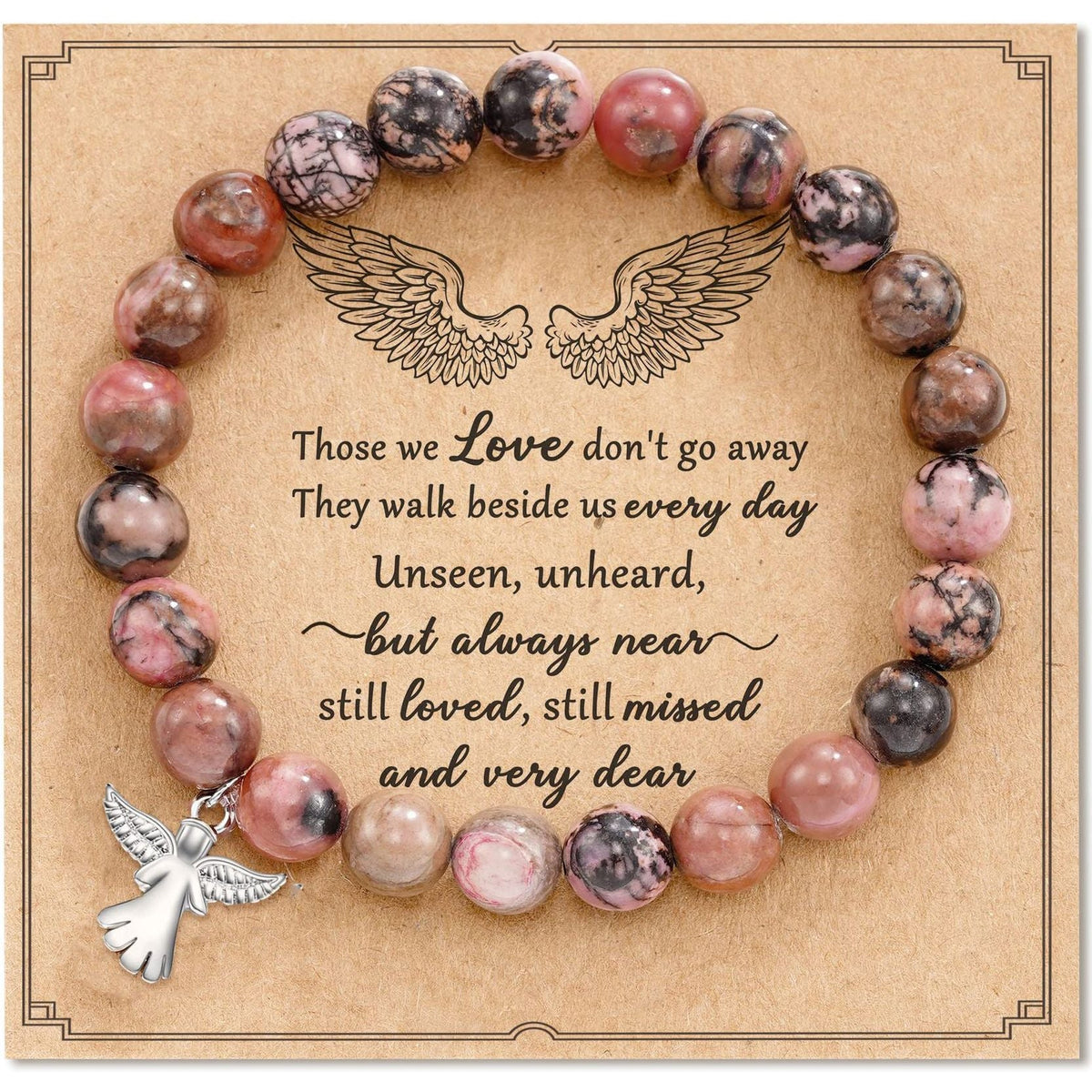 Hand Woven Bracelet With Gift Card, Healing Crystal Bracelet Mother's Day Gift