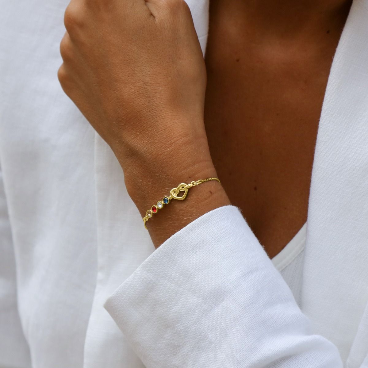 Ties of the Heart - Personalized Adjustable Birthstone Bracelet