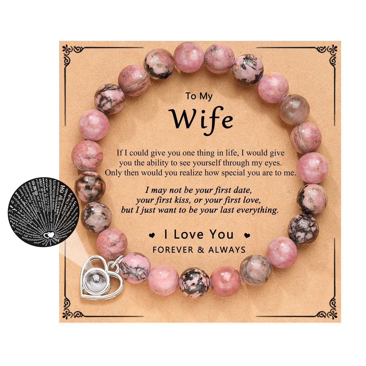 Hand Woven Bracelet With Gift Card, Healing Crystal Bracelet Mother's Day Gift