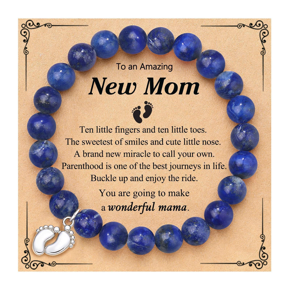 Hand Woven Bracelet With Gift Card, Healing Crystal Bracelet Mother's Day Gift