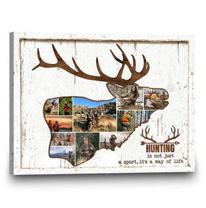 Personalized Deer Hunting Photo Collage Canvas Gift For Hunters