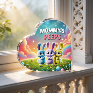 Personalized Gifts For Mom Heart Plaque, Bunny Easter Day