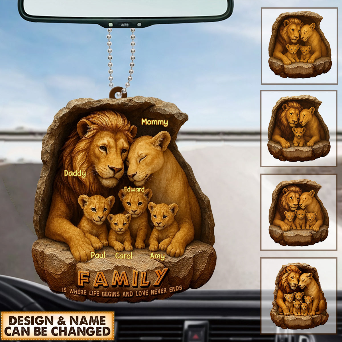 Personalized Gifts For Family Ornament- Custom 'Roaring Family' Ornament