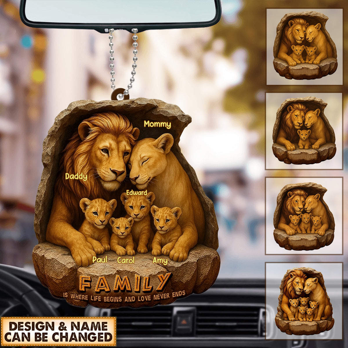 Personalized Gifts For Family Ornament- Custom 'Roaring Family' Ornament