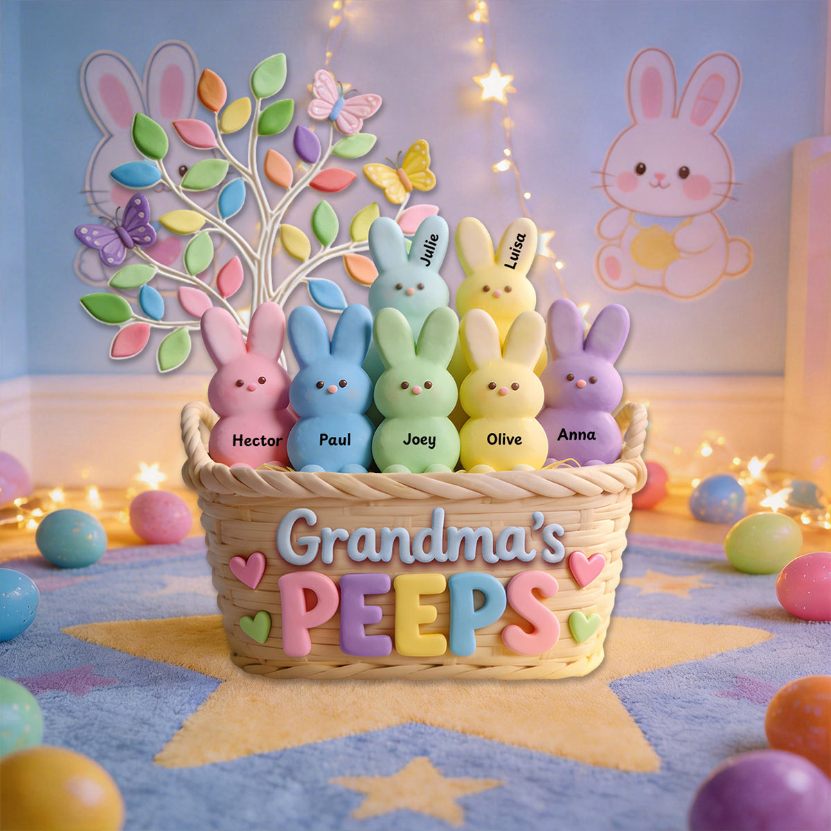 Personalized Grandma Bunny Easter Custom Shaped Acrylic Plaque