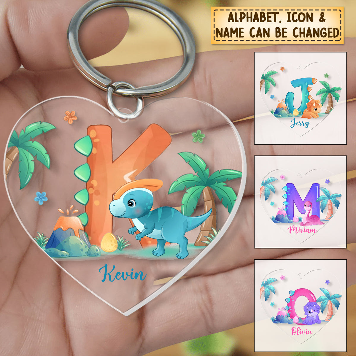 Personalized Gift For Granddaughter/Son Kid With Letter Acylic Keychain