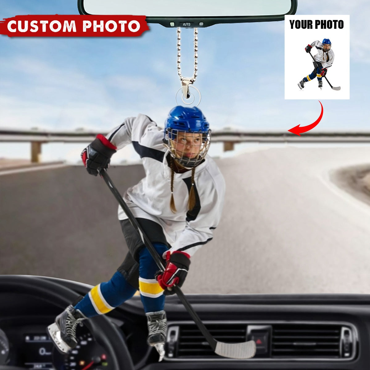 Custom Photo Ornament - Christmas Gift For Hockey Lovers