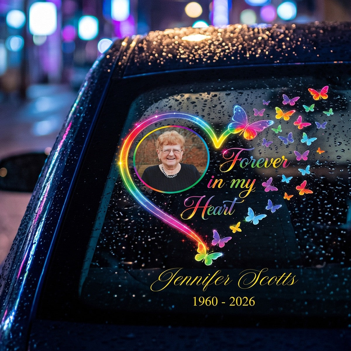 Memorial Gift For Loss Of Loved One – Personalized Decal "Forever In My Heart"