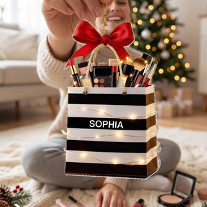Beauty Brush Christmas Acrylic Ornament - Personalized Gift For Makeup Lovers
