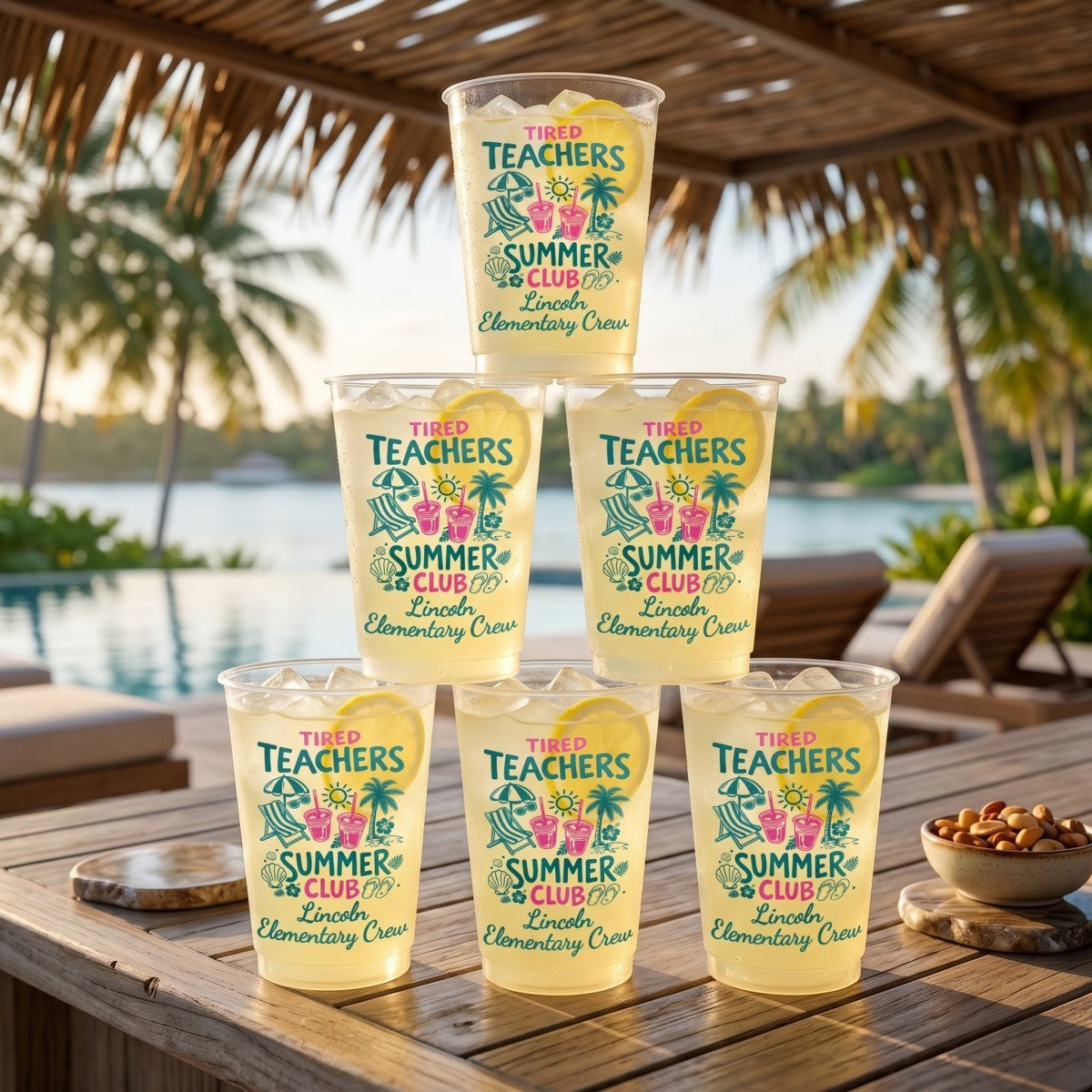 Tired Teachers Summer Club - Personalized Frosted Cups Travel Gifts For Teachers