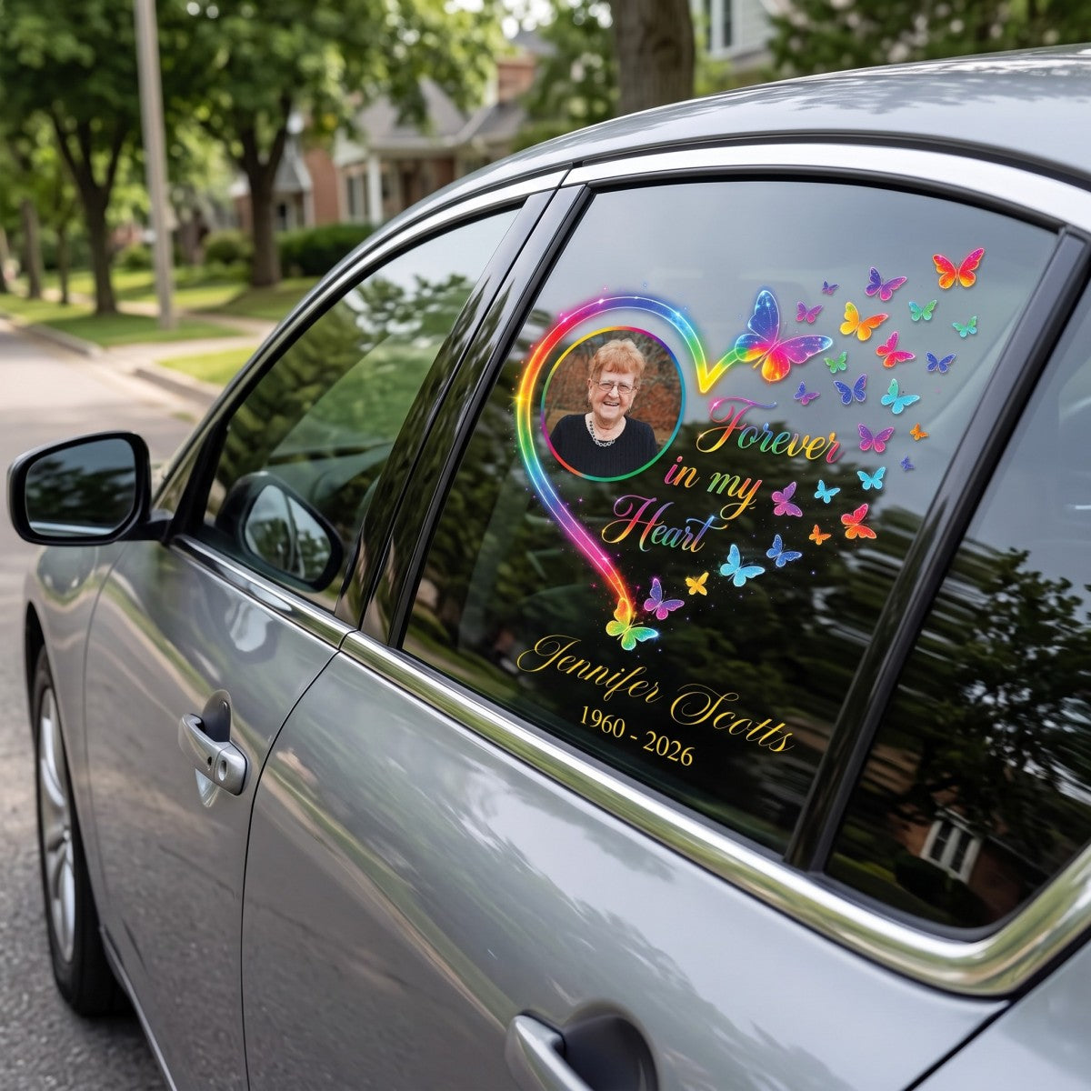 Memorial Gift For Loss Of Loved One – Personalized Decal "Forever In My Heart"