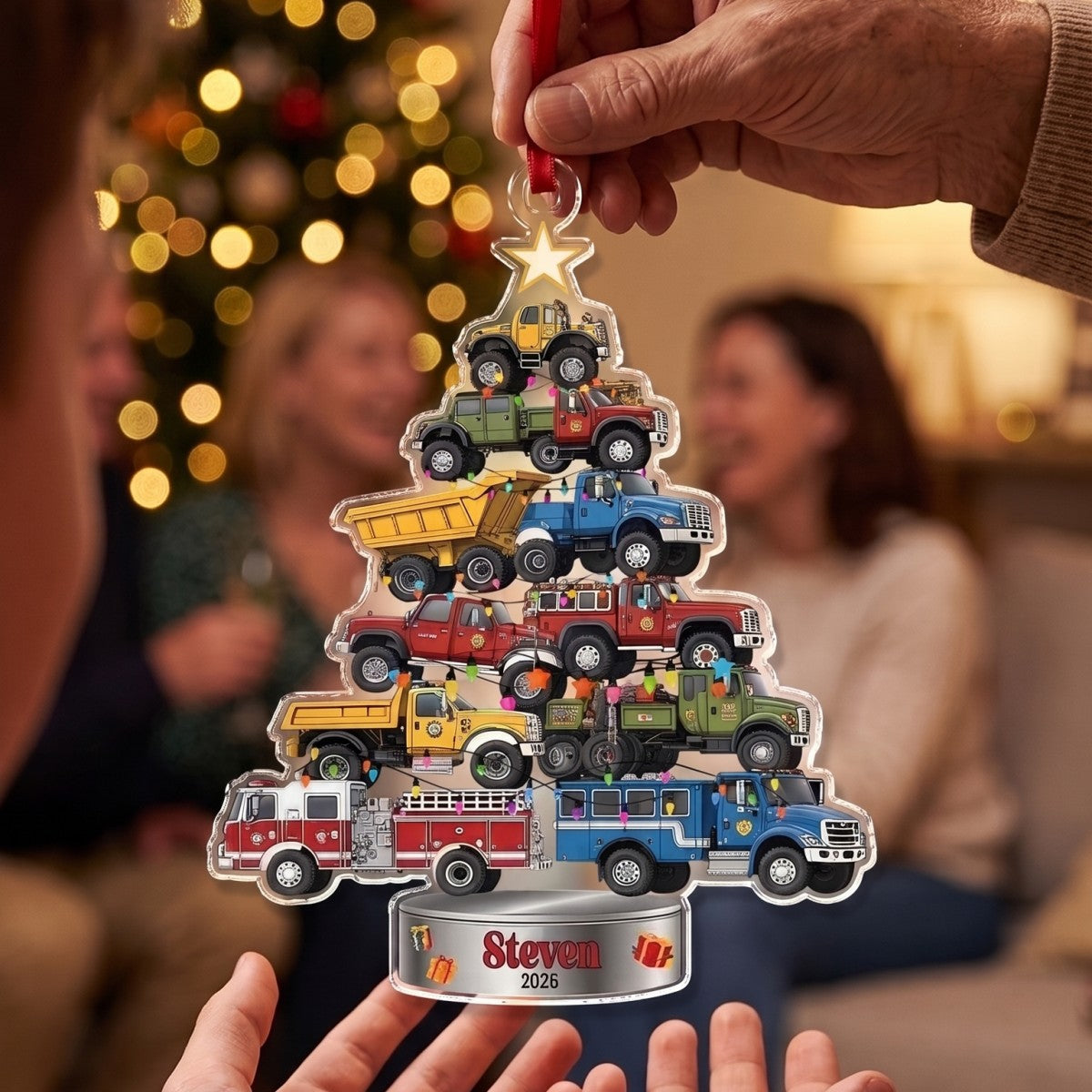Trucks Vehicle Christmas Acrylic Ornament - Personalized Gift For Truck Lovers