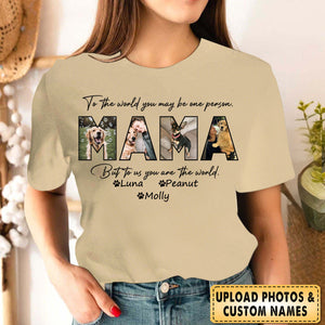 Custom Photo Happy Mother's Day To Dog Mom - Personalized T shirt