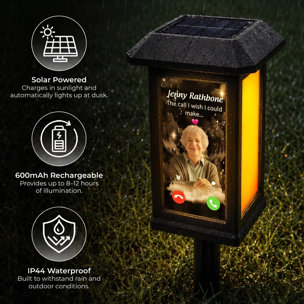 Custom Photo The Call I Wish I Could Make - Personalized Solar Garden Light