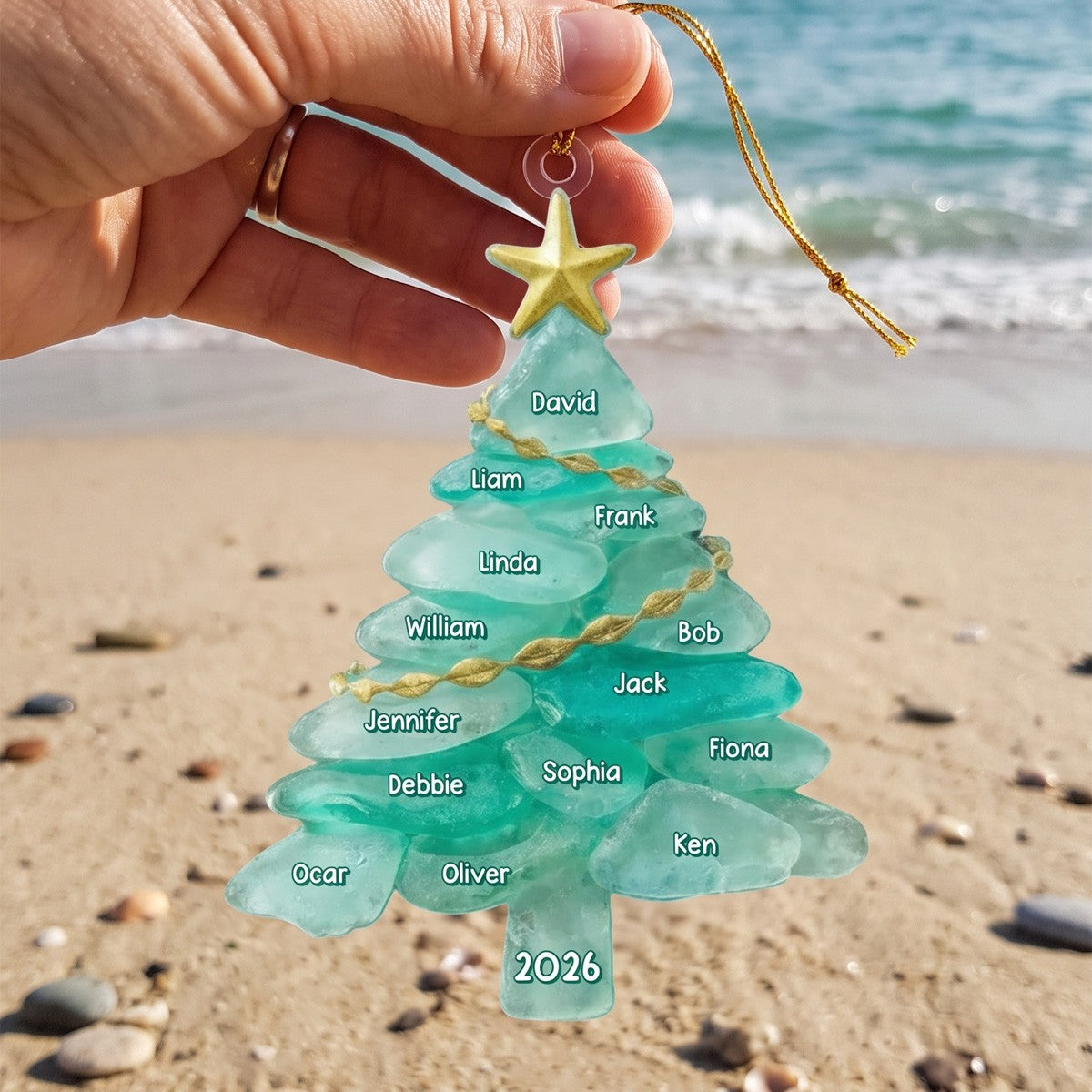 Sea Glass Tree – Personalized Acrylic Ornament
