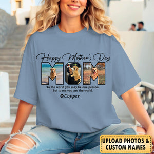 Custom Photo Happy Mother's Day To Dog Mom - Personalized T shirt