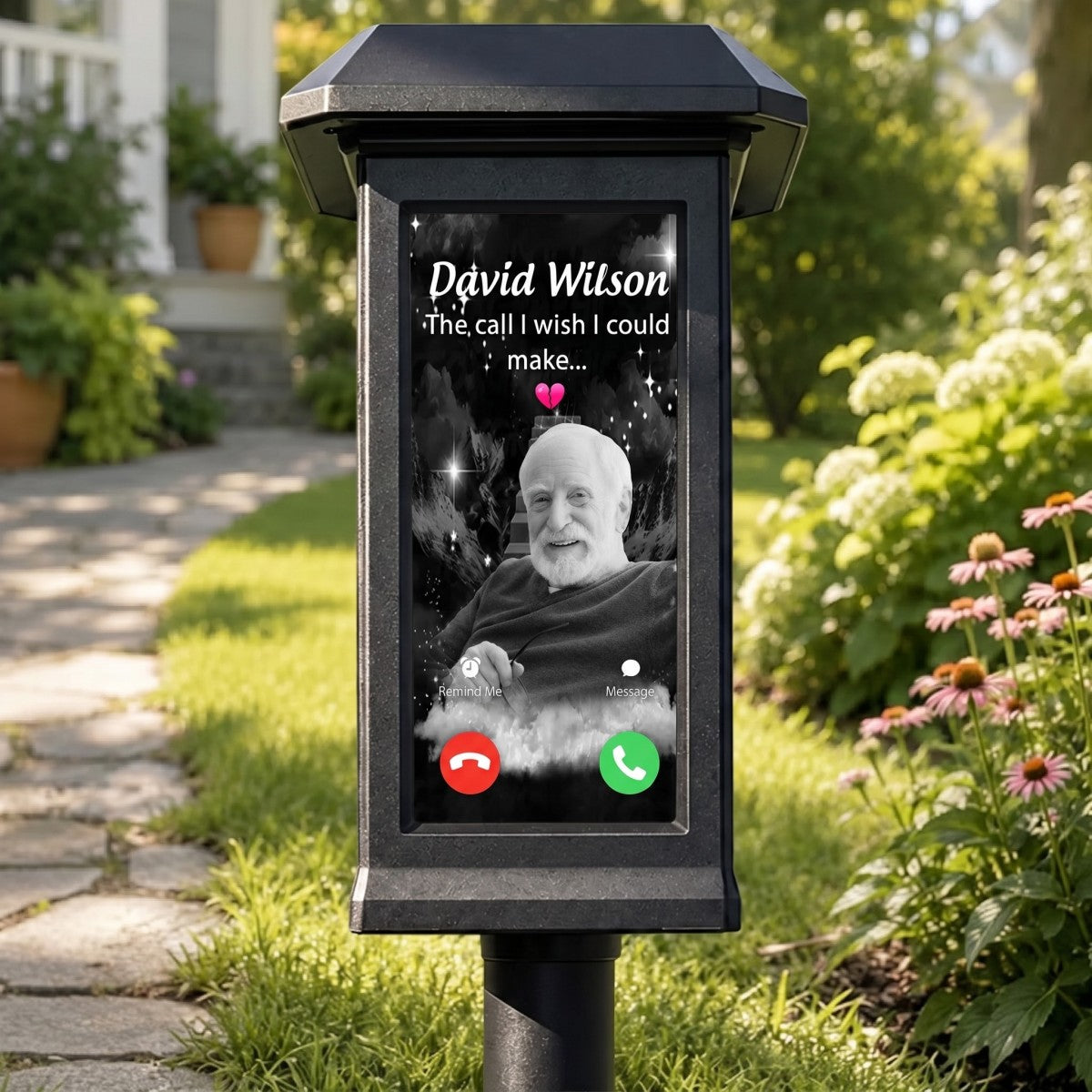 Custom Photo The Call I Wish I Could Make - Personalized Solar Garden Light