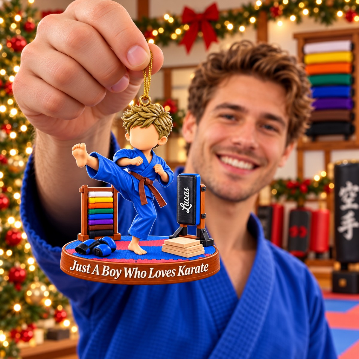 Karate Gift - Personalized Karate Boy Karate Girl Christmas Ornament