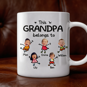 Personalized "This Grandpa Belongs To" Ceramic Mug – Father's Day Gift For Grandpa
