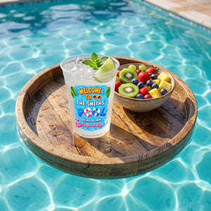 WELCOME TO POOL Summer Vacation And Poolside Gifts- Personalized Frosted Cups for Pool Party
