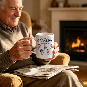 Personalized "This Grandpa Belongs To" Ceramic Mug – Father's Day Gift For Grandpa