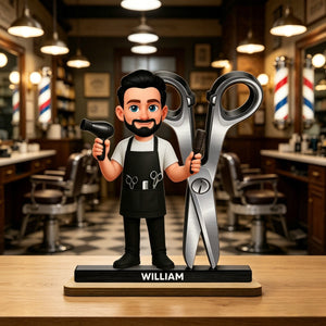 Hairdresser Man Woman - Personalized Wooden Plaque - Gift For Hairdressers