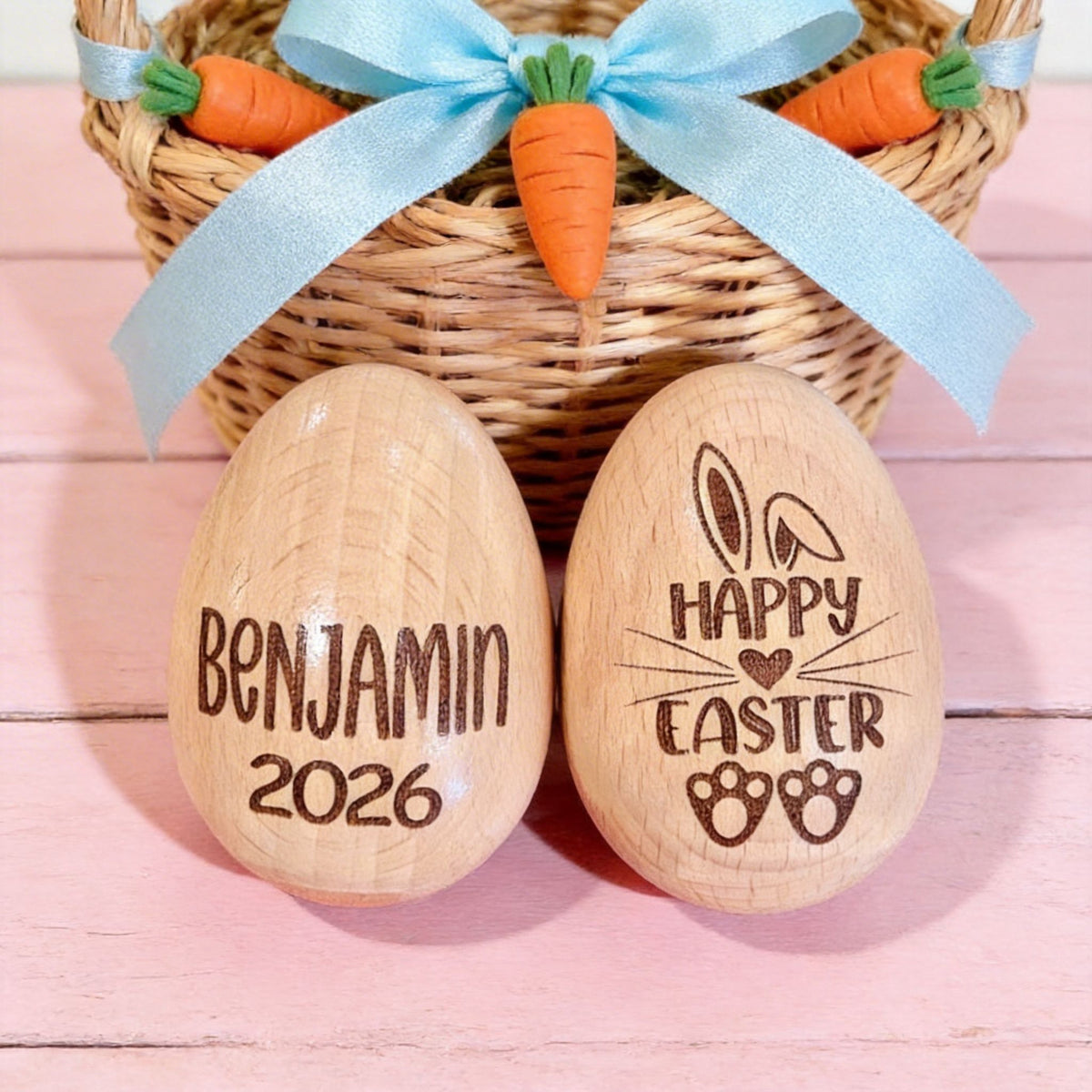 Personalized Wooden Egg Shaker | Engraved Baby Egg| Easter Basket Filler | My 1st Easter