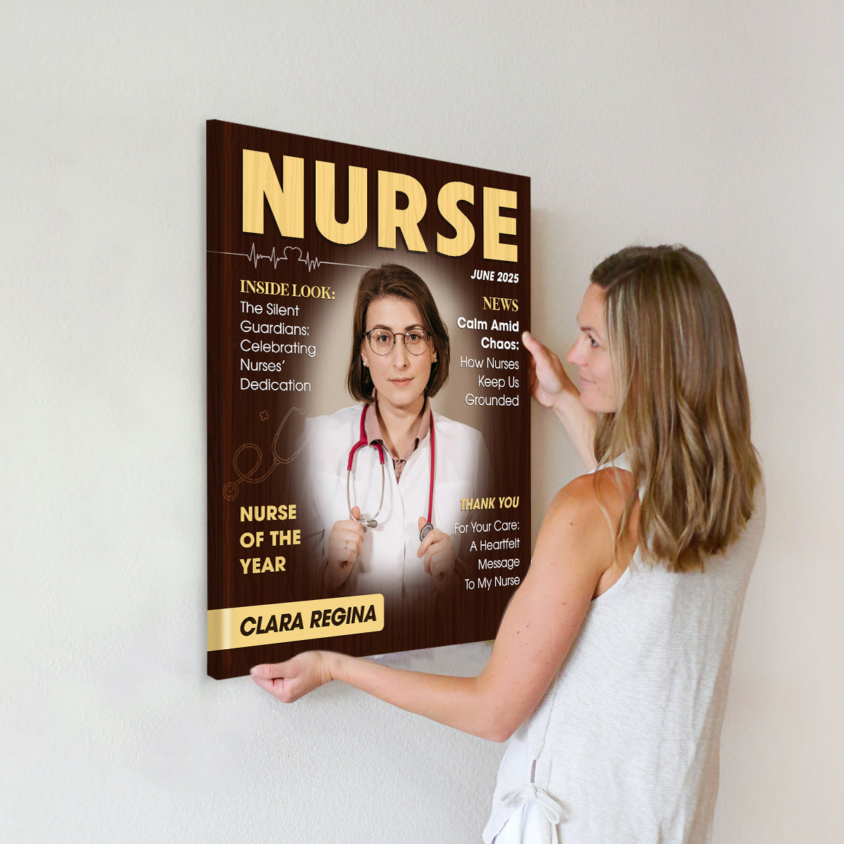 Personalized Nurse Magazine Cover Canvas, Nurse Appreciation Gifts, Nurses Week Gifts, RN Retirement Gifts