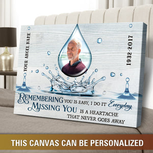 REMEMBERING and MISSING Memorial Gift Personalized Canvas Poster