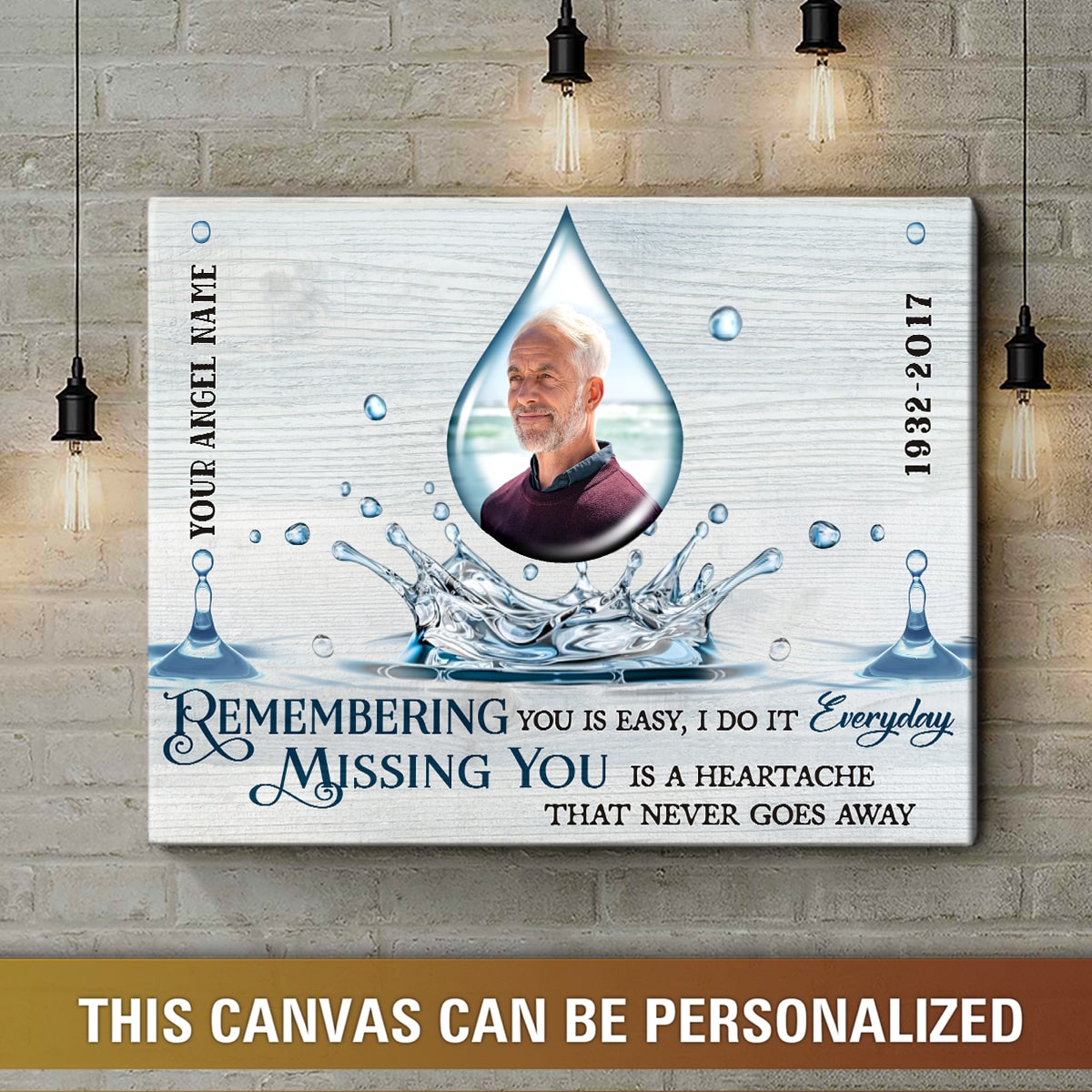 REMEMBERING and MISSING Memorial Gift Personalized Canvas Poster
