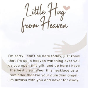 Hug from Heaven Personalized Angel Wings Charm Necklace, Custom Initial Necklace, Sympathy Condolence Gift
