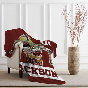 Personalized Football Player Gift American Football Photo Collage Blanket
