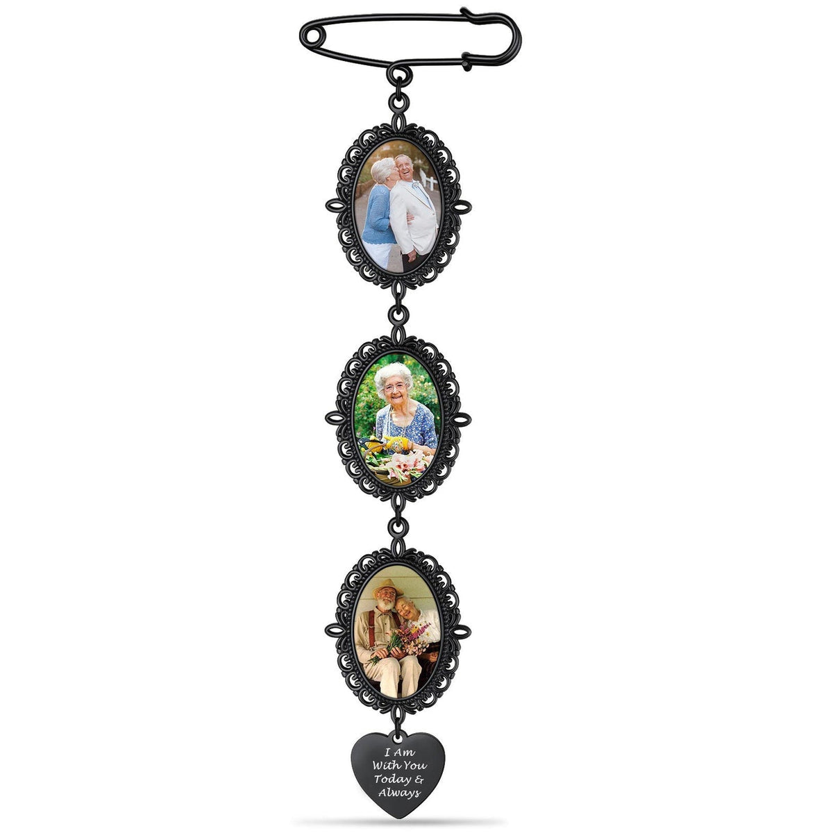 Personalized Wedding Bouquet Picture Charms Brooch Pins