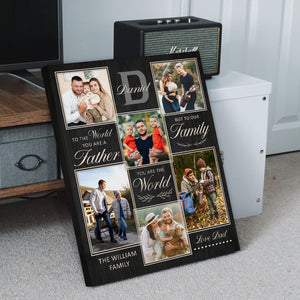 Personalized Father Photo Collage Canvas, Custom Family Photo Gift, Meaningful Father’s Day Gift, Best Dad Ever Keepsake