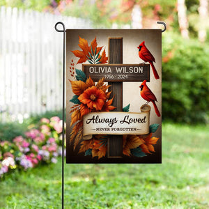 Cardinals Memorial Gifts Always Loved Never Forgotten Personalized Garden Flag