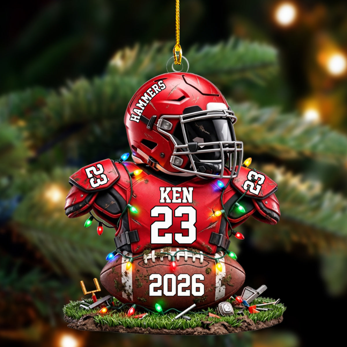 Personalized Football Player Christmas Ornament – Custom Team Jersey Keepsake | Senior Night & Holiday Gift For Sons And Athletes