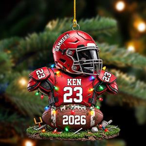 Personalized Football Player Christmas Ornament – Custom Team Jersey Keepsake | Senior Night & Holiday Gift For Sons And Athletes