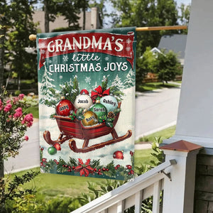 Christmas Gifts Grandma's Little Merry Personalized Garden Flags Winter Decorations