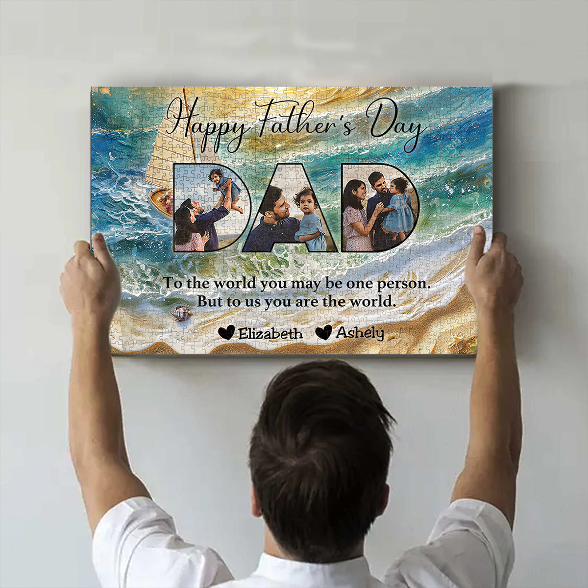 Father - To Me You Are The World - Personalized Puzzles