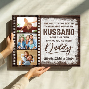 TO US YOU ARE THE WORLD – Custom Photo & Name Canvas Print For Dad, Husband