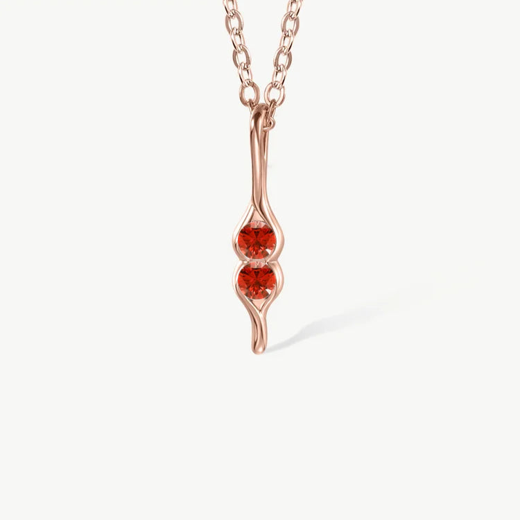 Personalized Peas in a Pod Family Necklace with 2-8 Birthstones