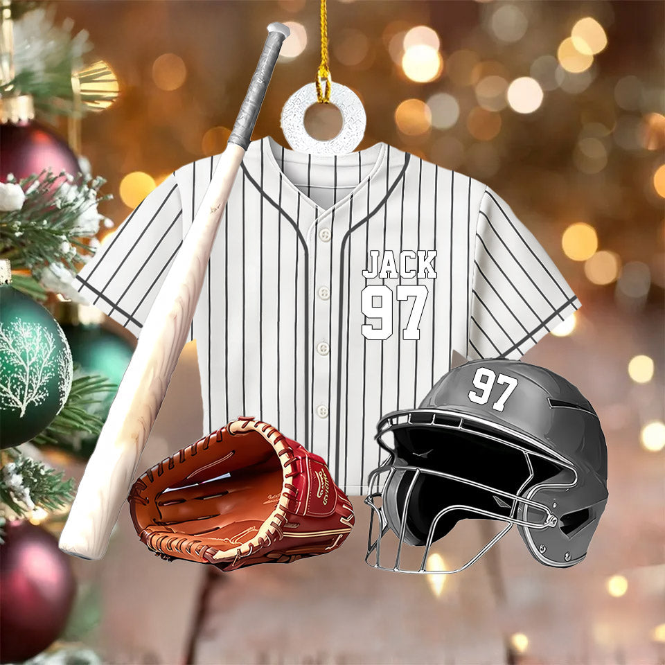 Personalized Baseball Uniform Ornament - Gifts For Baseball Lovers