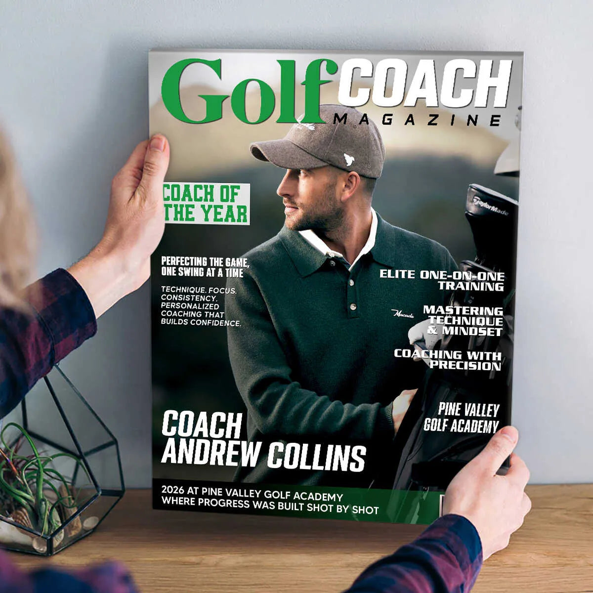 Golf Coach Magazine Cover, Thank You Coach Gift, Personalized Golf Coach Canvas, Golf Lover Gift, Golf Coach Gifts