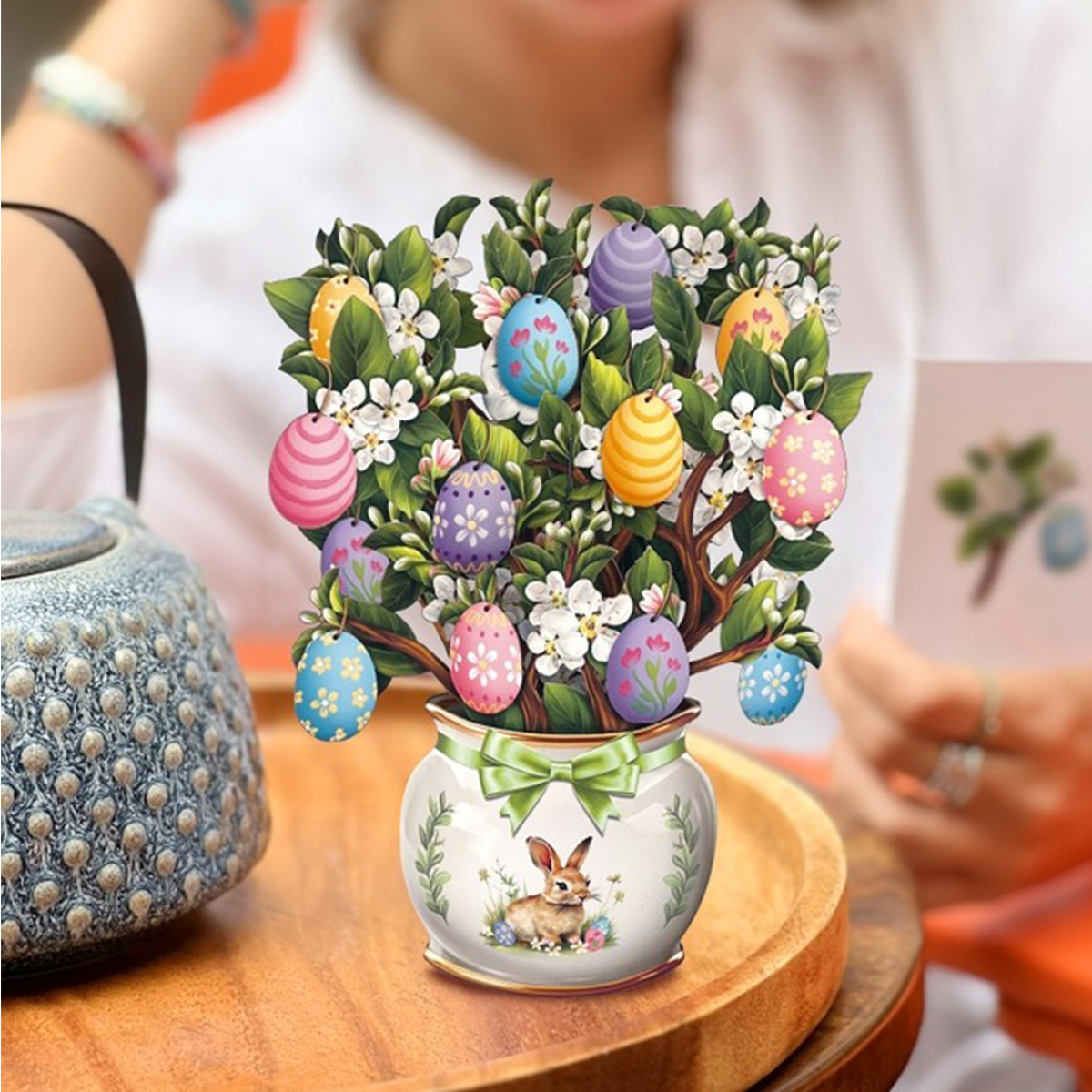 Easter Egg Tree,Bunny Pop up Easter Egg Tree Blessing Card