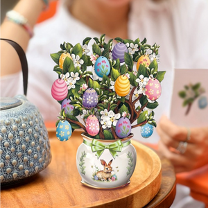 Easter Egg Tree,Bunny Pop up Easter Egg Tree Blessing Card