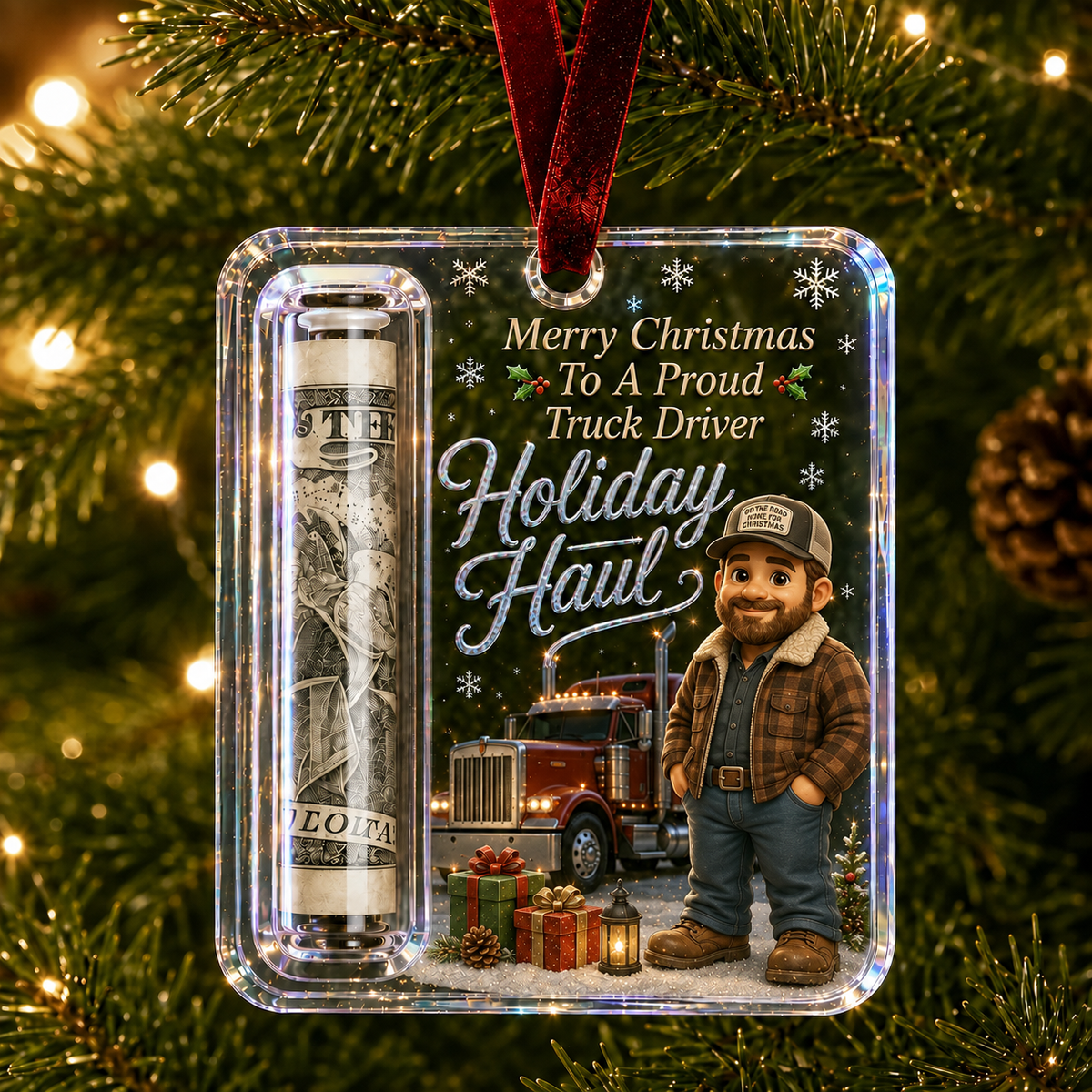 Career Tribute Christmas Money Holder Acrylic Ornament