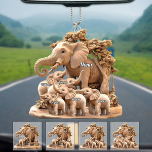 Gift For Mom, Grandma - Personalized Elephant Acrylic Ornament