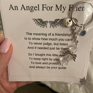 Protection Angel Personalized Guardian Angel Keychain, Best Friend Gift Idea