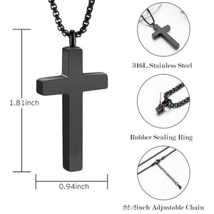 Engraved Name Personalized CROSS URN NECKLACE Cremation Jewelry